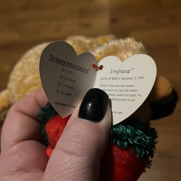 Vintage TY Original "Jinglepup" Beanie Baby born December 3, 2000 - Picture 10 of 11